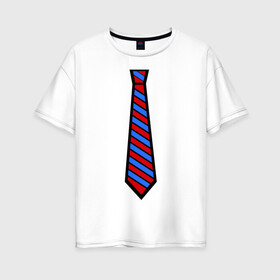Женская футболка хлопок Oversize с принтом Стильный прикид , 100% хлопок | свободный крой, круглый ворот, спущенный рукав, длина до линии бедер
 | галстук | костюм | прикид | стиль | стильный прикид
пиджак