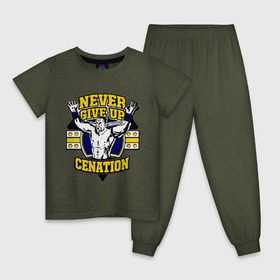 Детская пижама хлопок с принтом WWE John Cena Never Give Up (3) , 100% хлопок |  брюки и футболка прямого кроя, без карманов, на брюках мягкая резинка на поясе и по низу штанин
 | джон сина