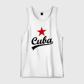 Мужская майка хлопок с принтом Куба - Cuba , 100% хлопок |  | звезда | куба | надпись | остров свободы