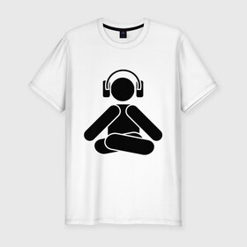 Мужская футболка премиум с принтом Relax Music , 92% хлопок, 8% лайкра | приталенный силуэт, круглый вырез ворота, длина до линии бедра, короткий рукав | Тематика изображения на принте: music | relax | музыка | наушники | релакс