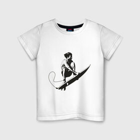 Детская футболка хлопок с принтом На гребне волны , 100% хлопок | круглый вырез горловины, полуприлегающий силуэт, длина до линии бедер | surf | surfing | на гребне волны | серф | серфер | серфинг