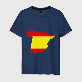 Мужская футболка хлопок с принтом Испания (Spain) , 100% хлопок | прямой крой, круглый вырез горловины, длина до линии бедер, слегка спущенное плечо. | spain | государство | европа | европейский | испания | карта | мадрид | флаг