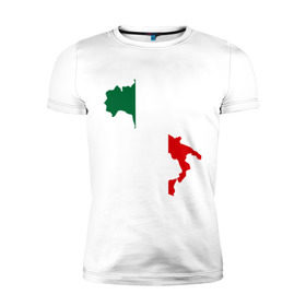 Мужская футболка премиум с принтом Италия (Italy) , 92% хлопок, 8% лайкра | приталенный силуэт, круглый вырез ворота, длина до линии бедра, короткий рукав | italy | государство | европа | европейский | италия | карта | рим | флаг