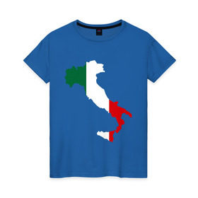 Женская футболка хлопок с принтом Италия (Italy) , 100% хлопок | прямой крой, круглый вырез горловины, длина до линии бедер, слегка спущенное плечо | italy | государство | европа | европейский | италия | карта | рим | флаг