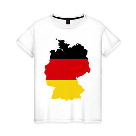 Женская футболка хлопок с принтом Германия (Germany) , 100% хлопок | прямой крой, круглый вырез горловины, длина до линии бедер, слегка спущенное плечо | germany | германия | государство | европа | европейский | немцы | флаг