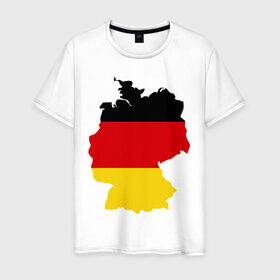Мужская футболка хлопок с принтом Германия (Germany) , 100% хлопок | прямой крой, круглый вырез горловины, длина до линии бедер, слегка спущенное плечо. | Тематика изображения на принте: germany | германия | государство | европа | европейский | немцы | флаг