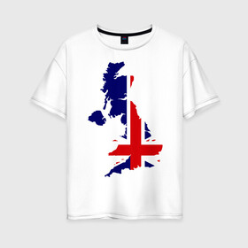 Женская футболка хлопок Oversize с принтом Великобритания (Great Britain) , 100% хлопок | свободный крой, круглый ворот, спущенный рукав, длина до линии бедер
 | great britain | англия | британия | британский | великобритания | королевский | флаг
