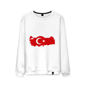 Мужской свитшот хлопок с принтом Турция (Turkey) , 100% хлопок |  | turkey | символ | страна | турция | флаг