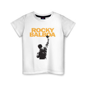 Детская футболка хлопок с принтом Рокки (Rocky Balboa) , 100% хлопок | круглый вырез горловины, полуприлегающий силуэт, длина до линии бедер | Тематика изображения на принте: емельяненко