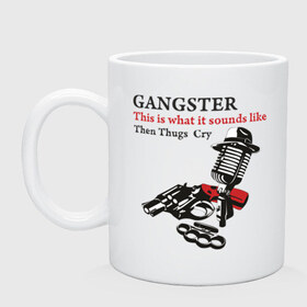 Кружка с принтом Gangster mafia , керамика | объем — 330 мл, диаметр — 80 мм. Принт наносится на бока кружки, можно сделать два разных изображения | gangsters | гангстеры | костет | мафия | оружие | пистолет | револьвер