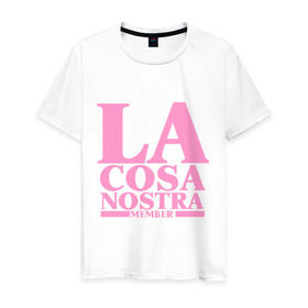 Мужская футболка хлопок с принтом La Cosa Nostra , 100% хлопок | прямой крой, круглый вырез горловины, длина до линии бедер, слегка спущенное плечо. | cosa nostra | бандит | коза ностра | мафиозе | мафия | преступность | синдикат
