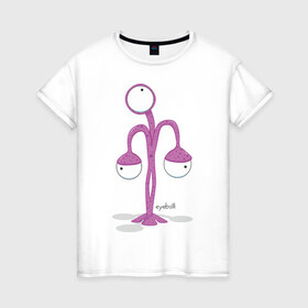 Женская футболка хлопок с принтом Пришелец - Ebb , 100% хлопок | прямой крой, круглый вырез горловины, длина до линии бедер, слегка спущенное плечо | инопланетянин | летающая тарелка | монстр | нло | пришелец | пришельцы | чудище