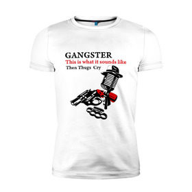 Мужская футболка премиум с принтом Gangster mafia , 92% хлопок, 8% лайкра | приталенный силуэт, круглый вырез ворота, длина до линии бедра, короткий рукав | gangsters | гангстеры | костет | мафия | оружие | пистолет | револьвер