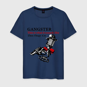 Мужская футболка хлопок с принтом Gangster mafia , 100% хлопок | прямой крой, круглый вырез горловины, длина до линии бедер, слегка спущенное плечо. | gangsters | гангстеры | костет | мафия | оружие | пистолет | револьвер