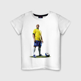 Детская футболка хлопок с принтом Roberto Carlos , 100% хлопок | круглый вырез горловины, полуприлегающий силуэт, длина до линии бедер | Тематика изображения на принте: 
