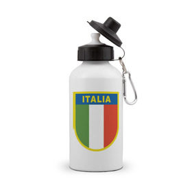 Бутылка спортивная с принтом Италия , металл | емкость — 500 мл, в комплекте две пластиковые крышки и карабин для крепления | государство | европа | европейский | италия | флаг
