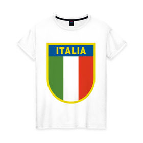 Женская футболка хлопок с принтом Италия , 100% хлопок | прямой крой, круглый вырез горловины, длина до линии бедер, слегка спущенное плечо | государство | европа | европейский | италия | флаг