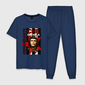 Мужская пижама хлопок с принтом Che Guevara (4) , 100% хлопок | брюки и футболка прямого кроя, без карманов, на брюках мягкая резинка на поясе и по низу штанин
 | че гевара