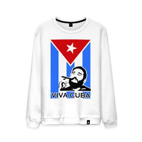 Мужской свитшот хлопок с принтом Viva, Cuba! , 100% хлопок |  | cuba | viva | вива | кастро | куба | кубы | фидель | флаг