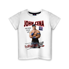 Детская футболка хлопок с принтом John Cena Extreme Rules , 100% хлопок | круглый вырез горловины, полуприлегающий силуэт, длина до линии бедер | Тематика изображения на принте: wwe | бои без правил | джон сина