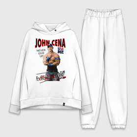Женский костюм хлопок Oversize с принтом John Cena Extreme Rules ,  |  | Тематика изображения на принте: wwe | бои без правил | джон сина