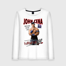 Женский лонгслив хлопок с принтом John Cena Extreme Rules , 100% хлопок |  | wwe | бои без правил | джон сина