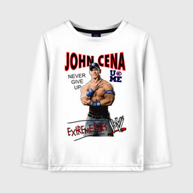 Детский лонгслив хлопок с принтом John Cena Extreme Rules , 100% хлопок | круглый вырез горловины, полуприлегающий силуэт, длина до линии бедер | wwe | бои без правил | джон сина