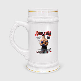 Кружка пивная с принтом John Cena Extreme Rules ,  керамика (Материал выдерживает высокую температуру, стоит избегать резкого перепада температур) |  объем 630 мл | Тематика изображения на принте: джон сина