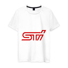 Мужская футболка хлопок с принтом STI , 100% хлопок | прямой крой, круглый вырез горловины, длина до линии бедер, слегка спущенное плечо. | impreza | sti | subaru | subaru impreza wrx sti | wrx | субару | субару импреза
