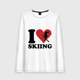 Мужской лонгслив хлопок с принтом I love skiing - Я люблю кататься на лыжах , 100% хлопок |  | Тематика изображения на принте: i love | love skiing | зима | зимние виды спорта | каткться | лыжи | лыжник | люблю лыжи
