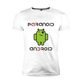 Мужская футболка премиум с принтом Paranoid android , 92% хлопок, 8% лайкра | приталенный силуэт, круглый вырез ворота, длина до линии бедра, короткий рукав | paranoid android | админу | андроид | параноик | прикольные