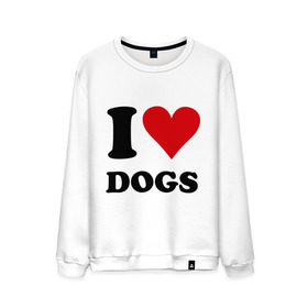 Мужской свитшот хлопок с принтом I love dogs - Я люблю собак , 100% хлопок |  | dogs | i love | пес | песики | собак | собаки | собачка | я люблю