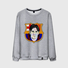 Мужской свитшот хлопок с принтом Messi-Barcelona , 100% хлопок |  | Тематика изображения на принте: 