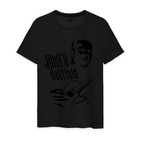 Мужская футболка хлопок с принтом Metallica (Джеймс Хэтфилд) , 100% хлопок | прямой крой, круглый вырез горловины, длина до линии бедер, слегка спущенное плечо. | металлика
