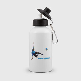 Бутылка спортивная с принтом Roberto Carlos(2) , металл | емкость — 500 мл, в комплекте две пластиковые крышки и карабин для крепления | carlos | аргентина | евро 2012 | руберто карлос