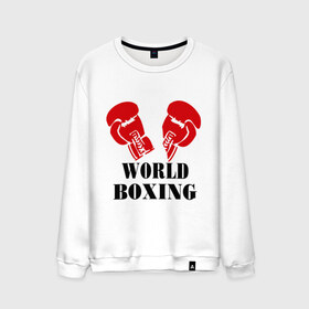 Мужской свитшот хлопок с принтом World boxing , 100% хлопок |  | Тематика изображения на принте: 