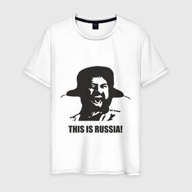 Мужская футболка хлопок с принтом This is russia! , 100% хлопок | прямой крой, круглый вырез горловины, длина до линии бедер, слегка спущенное плечо. | спарта