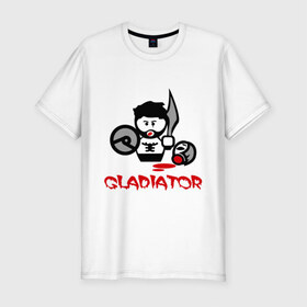 Мужская футболка премиум с принтом Gladiator (Гладиатор) , 92% хлопок, 8% лайкра | приталенный силуэт, круглый вырез ворота, длина до линии бедра, короткий рукав | Тематика изображения на принте: gladiator | гладиатор