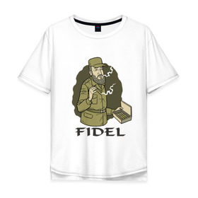 Мужская футболка хлопок Oversize с принтом Fidel Castro - Фидель Кастро , 100% хлопок | свободный крой, круглый ворот, “спинка” длиннее передней части | castro | cuba | fidel | кастро | куба | лидер | фидель