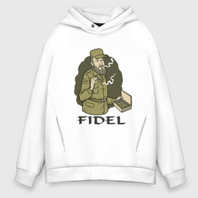 Мужское худи Oversize хлопок с принтом Fidel Castro - Фидель Кастро , френч-терри — 70% хлопок, 30% полиэстер. Мягкий теплый начес внутри —100% хлопок | боковые карманы, эластичные манжеты и нижняя кромка, капюшон на магнитной кнопке | Тематика изображения на принте: castro | cuba | fidel | кастро | куба | лидер | фидель