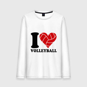 Мужской лонгслив хлопок с принтом I love volleyball - Я люблю волейбол , 100% хлопок |  | Тематика изображения на принте: волейбол