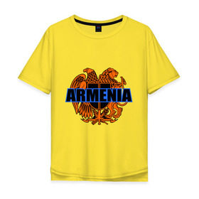 Мужская футболка хлопок Oversize с принтом Армения , 100% хлопок | свободный крой, круглый ворот, “спинка” длиннее передней части | armenia | армянин | герб армении