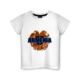 Детская футболка хлопок с принтом Армения , 100% хлопок | круглый вырез горловины, полуприлегающий силуэт, длина до линии бедер | armenia | армянин | герб армении