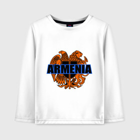 Детский лонгслив хлопок с принтом Армения , 100% хлопок | круглый вырез горловины, полуприлегающий силуэт, длина до линии бедер | armenia | армянин | герб армении
