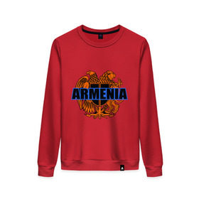 Женский свитшот хлопок с принтом Армения , 100% хлопок | прямой крой, круглый вырез, на манжетах и по низу широкая трикотажная резинка  | armenia | армянин | герб армении