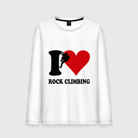 Мужской лонгслив хлопок с принтом I love rock climbing - Я люблю скалолазание , 100% хлопок |  | i love | rock climbing | скалолазание | я люблю