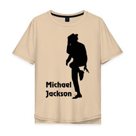 Мужская футболка хлопок Oversize с принтом Michael Jackson (15) , 100% хлопок | свободный крой, круглый ворот, “спинка” длиннее передней части | Тематика изображения на принте: michael jackson | pop | король | легенда | майкл джексон | поп | силуэт