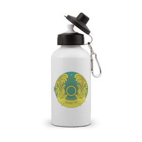 Бутылка спортивная с принтом Казахстан герб , металл | емкость — 500 мл, в комплекте две пластиковые крышки и карабин для крепления | казахстан | казахстан герб | политические