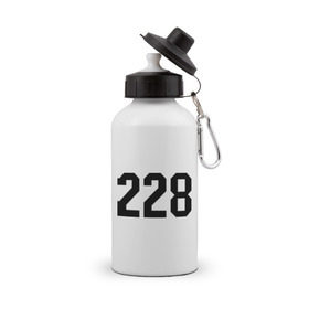 Бутылка спортивная с принтом 228 (4) , металл | емкость — 500 мл, в комплекте две пластиковые крышки и карабин для крепления | noggano | rap | ноггано | реп