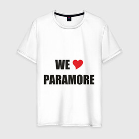 Мужская футболка хлопок с принтом Paramore , 100% хлопок | прямой крой, круглый вырез горловины, длина до линии бедер, слегка спущенное плечо. | paramore | rock | we love | параморе | рок | сердце